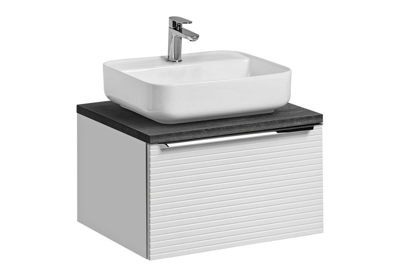 Nowoczesna szafka łazienkowa pod umywalkę nablatową 60 cm wisząca - LEVANTO / Biały