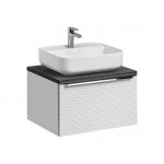 Nowoczesna szafka łazienkowa pod umywalkę nablatową 60 cm wisząca - LEVANTO / Biały