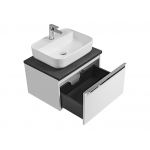 Nowoczesna szafka łazienkowa pod umywalkę nablatową 60 cm wisząca - LEVANTO / Biały