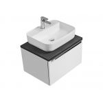 Nowoczesna szafka łazienkowa pod umywalkę nablatową 60 cm wisząca - LEVANTO / Biały