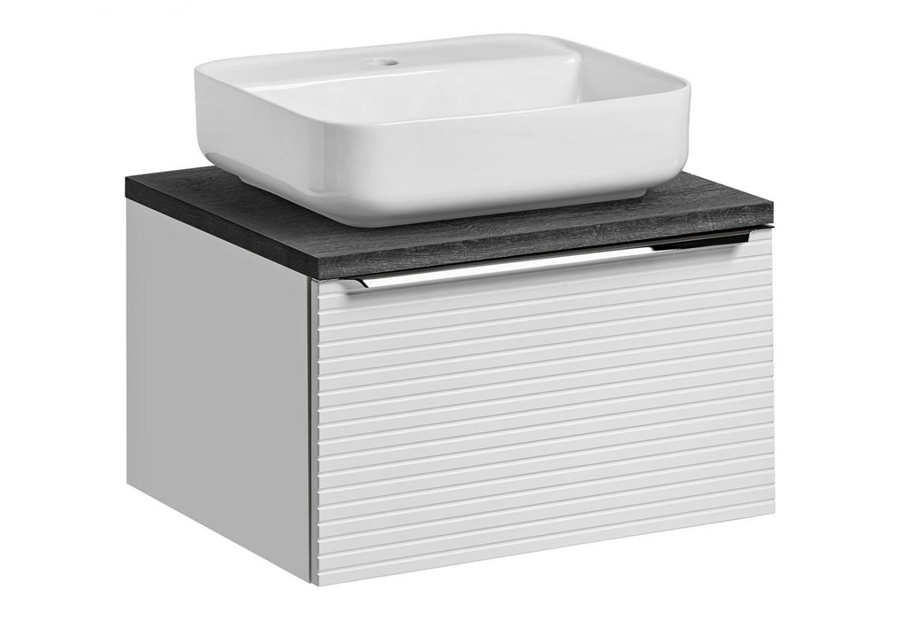 Nowoczesna szafka łazienkowa pod umywalkę nablatową 60 cm wisząca - LEVANTO / Biały