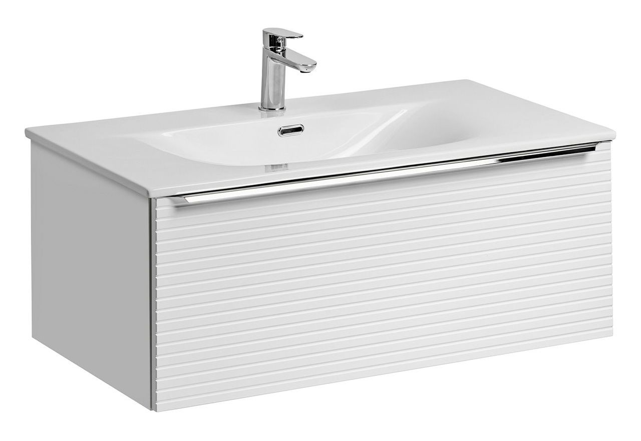 Modna szafka łazienkowa wisząca 90 cm pod umywalkę - LEVANTO / Biały