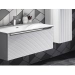 Modna szafka łazienkowa wisząca 90 cm pod umywalkę - LEVANTO / Biały