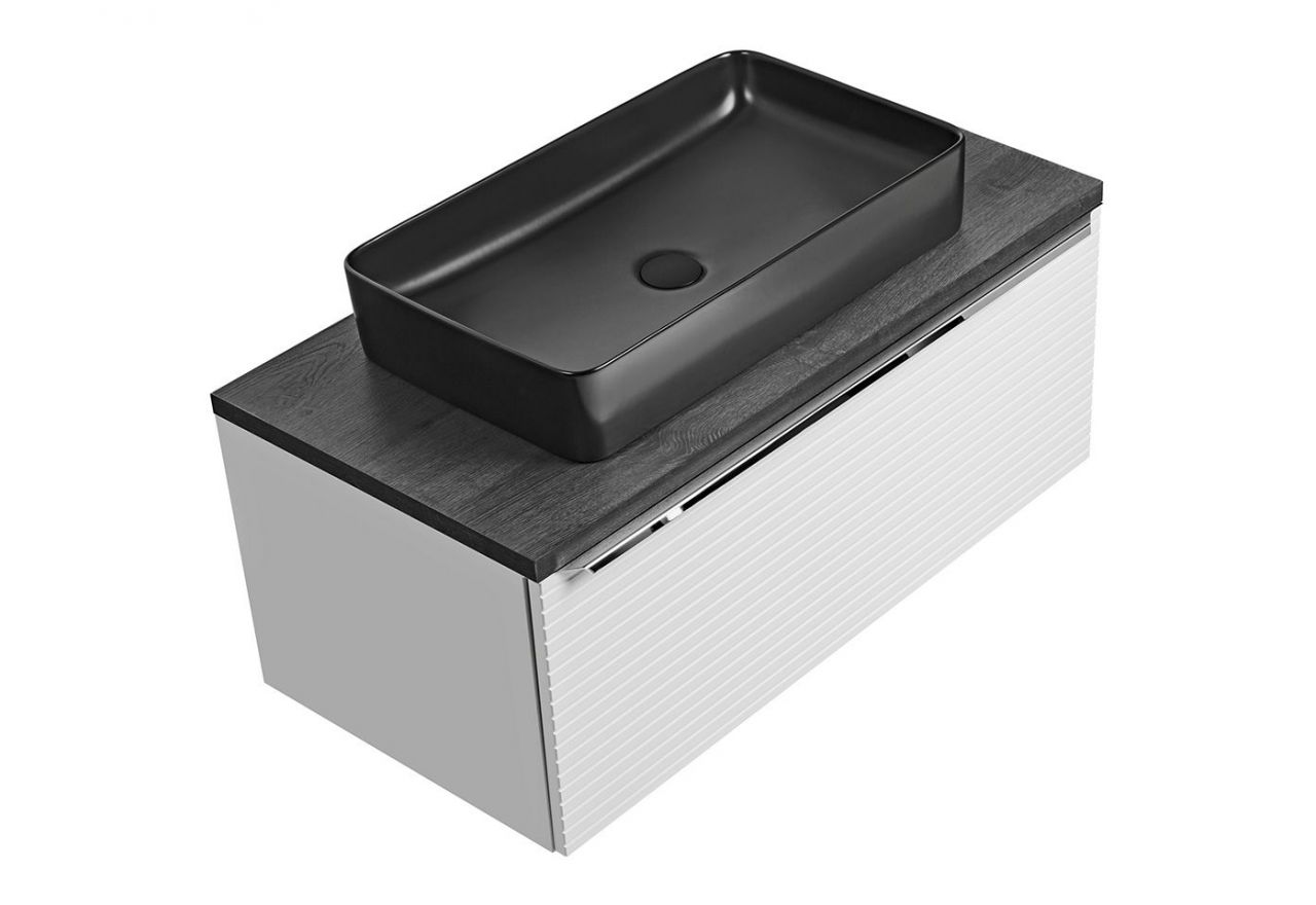 Szafka łazienkowa wisząca pod umywalkę nablatową 90 cm w nowoczesnym stylu - LEVANTO / Biały