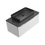 Szafka łazienkowa wisząca pod umywalkę nablatową 90 cm w nowoczesnym stylu - LEVANTO / Biały