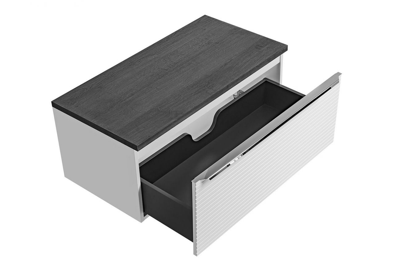 Szafka łazienkowa wisząca pod umywalkę nablatową 90 cm w nowoczesnym stylu - LEVANTO / Biały