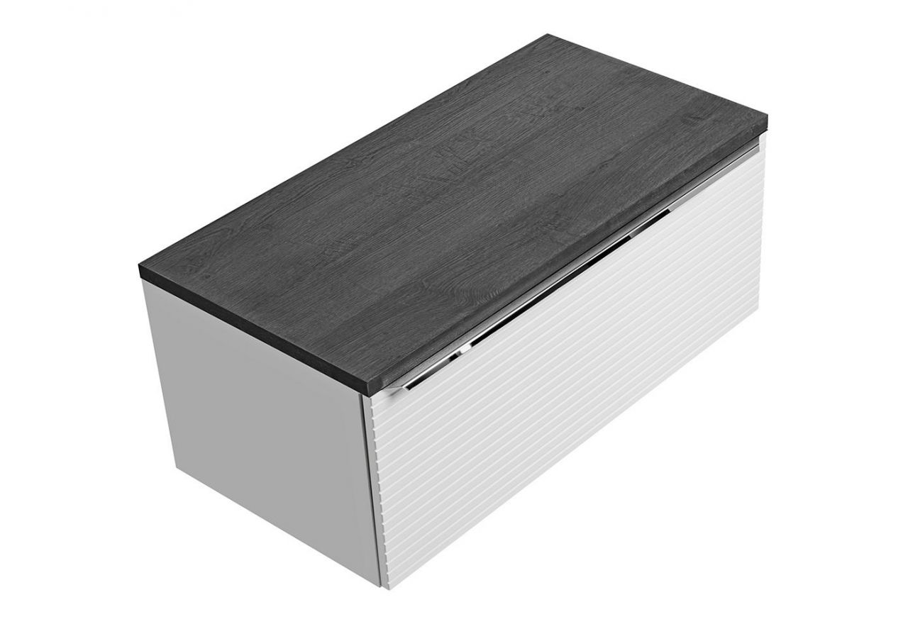 Szafka łazienkowa wisząca pod umywalkę nablatową 90 cm w nowoczesnym stylu - LEVANTO / Biały