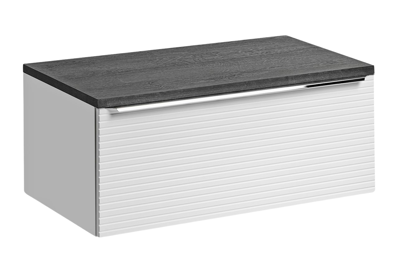 Szafka łazienkowa wisząca pod umywalkę nablatową 90 cm w nowoczesnym stylu - LEVANTO / Biały