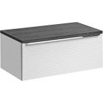 Szafka łazienkowa wisząca pod umywalkę nablatową 90 cm w nowoczesnym stylu - LEVANTO / Biały