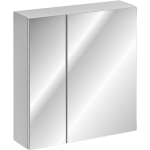 Praktyczna szafka łazienkowa wisząca z lustrem 60 cm w nowoczesnym stylu - LEVANTO / Biały