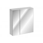 Praktyczna szafka łazienkowa wisząca z lustrem 60 cm w nowoczesnym stylu - LEVANTO / Biały