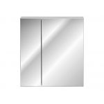 Praktyczna szafka łazienkowa wisząca z lustrem 60 cm w nowoczesnym stylu - LEVANTO / Biały