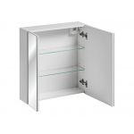 Praktyczna szafka łazienkowa wisząca z lustrem 60 cm w nowoczesnym stylu - LEVANTO / Biały