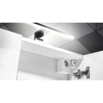 Praktyczna szafka łazienkowa wisząca z lustrem 60 cm w nowoczesnym stylu - LEVANTO / Biały