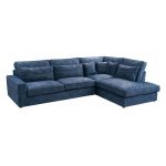 Wolnostojący, pięcioosobowy narożnik welurowy do salonu CARDI z brązową tapicerką