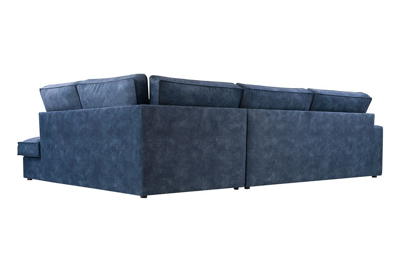 Wolnostojący, pięcioosobowy narożnik welurowy do salonu CARDI z brązową tapicerką