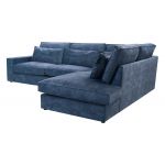 Wolnostojący, pięcioosobowy narożnik welurowy do salonu CARDI z brązową tapicerką