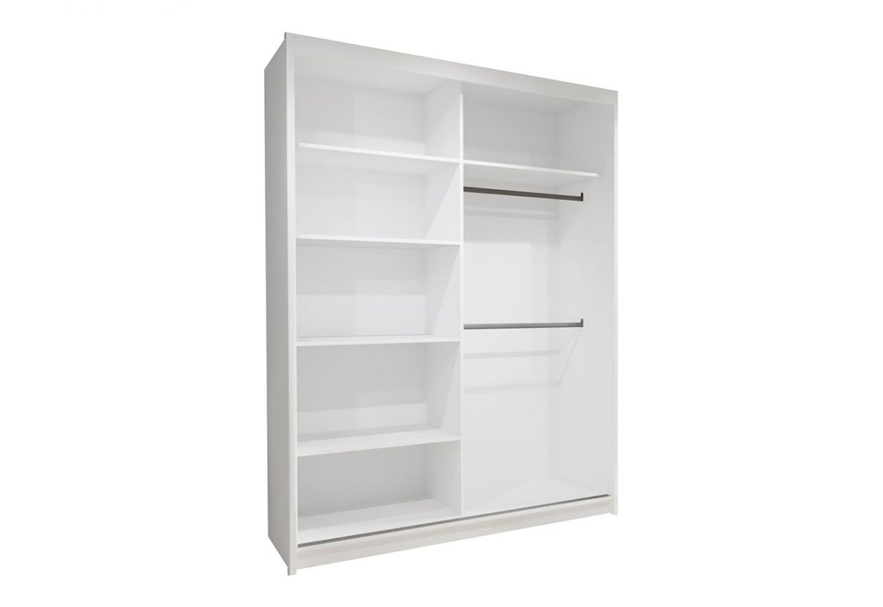 Szafa przesuwna 150 cm do sypialni i przedpokoju REGNO z lustrem i lamelami w kolorze dąb wotan, dwudrzwiowa