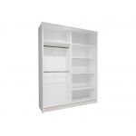 Szafa przesuwna 150 cm do sypialni i przedpokoju REGNO z lustrem i lamelami w kolorze dąb wotan, dwudrzwiowa