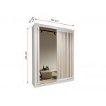 Szafa przesuwna 150 cm do sypialni i przedpokoju REGNO z lustrem i lamelami w kolorze dąb wotan, dwudrzwiowa