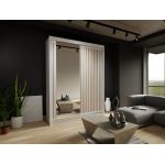 Szafa przesuwna 150 cm do sypialni i przedpokoju REGNO z lustrem i lamelami w kolorze dąb wotan, dwudrzwiowa