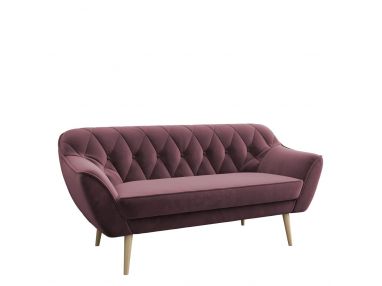 Trzyosobowa sofa skandynawska na drewnianych nóżkach - PIRS 3 - Magic Velvet 2253 - różowy - OUTLET