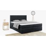 Stylowe łóżko kontynentalne z wysokim wezgłowiem w modnej plecionce - JASIR 200x200 ciemny szary