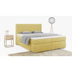 Stylowe łóżko kontynentalne z wysokim wezgłowiem w modnej plecionce - JASIR 200x200 ciemny szary