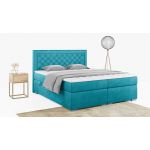 Stylowe łóżko kontynentalne z wysokim wezgłowiem w modnej plecionce - JASIR 200x200 ciemny szary