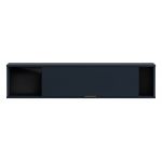 Granatowy zestaw mebli do salonu PAGANE z metalowymi, złotymi dodatkami i opcją oświetlenia LED