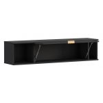 Granatowy zestaw mebli do salonu PAGANE z metalowymi, złotymi dodatkami i opcją oświetlenia LED