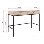 Toaletka do sypialni z szufladami na metalowych nogach - MOLLINO Beżowy / Czarny