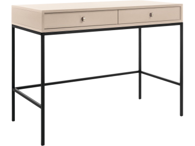 Toaletka do sypialni z szufladami na metalowych nogach - MOLLINO Beżowy / Czarny