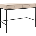 Toaletka do sypialni z szufladami na metalowych nogach - MOLLINO Beżowy / Czarny