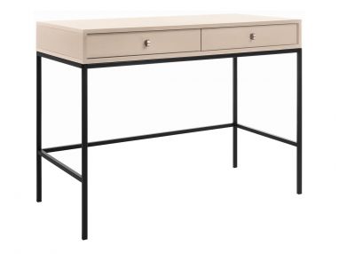 Toaletka do sypialni z szufladami na metalowych nogach - MOLLINO Beżowy / Czarny