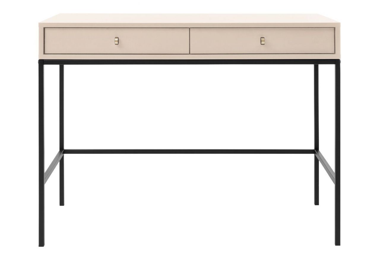 Toaletka do sypialni z szufladami na metalowych nogach - MOLLINO Beżowy / Czarny