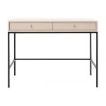 Toaletka do sypialni z szufladami na metalowych nogach - MOLLINO Beżowy / Czarny