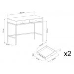 Toaletka do sypialni z szufladami na metalowych nogach - MOLLINO Beżowy / Czarny