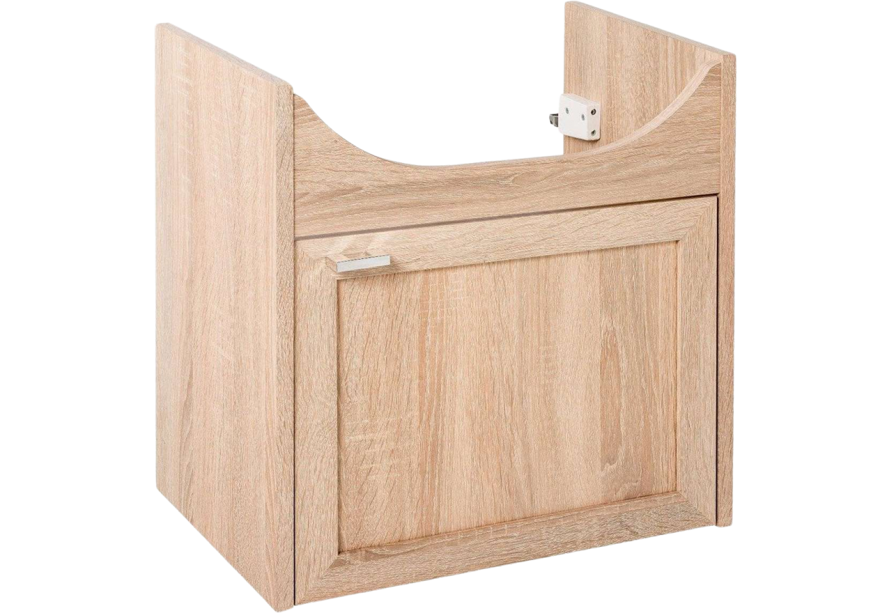Klasyczna szafka łazienkowa pod umywalkę z opcją wyboru baterii - PREGANO / Dąb Sonoma