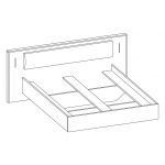 Modne łóżko drewniane 160x200 ze stolikami nocnymi i oświetleniem LED do sypialni - SALLY / Biały Mat / Szary Grafit