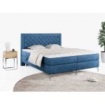 Podwójne łóżko kontynentalne z opcją imitacji kryształków, obite przyjemną plecionką - MACAN 140x200 jasny szary