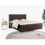 Podwójne łóżko kontynentalne z opcją imitacji kryształków, obite przyjemną plecionką - MACAN 140x200 jasny szary