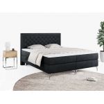 Podwójne łóżko kontynentalne z opcją imitacji kryształków, obite przyjemną plecionką - MACAN 140x200 jasny szary