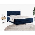 Podwójne łóżko kontynentalne z opcją imitacji kryształków, obite przyjemną plecionką - MACAN 140x200 jasny szary