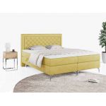 Podwójne łóżko kontynentalne z opcją imitacji kryształków, obite przyjemną plecionką - MACAN 140x200 jasny szary