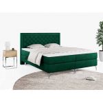 Podwójne łóżko kontynentalne z opcją imitacji kryształków, obite przyjemną plecionką - MACAN 140x200 jasny szary