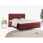 Podwójne łóżko kontynentalne z opcją imitacji kryształków, obite przyjemną plecionką - MACAN 140x200 jasny szary