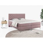 Podwójne łóżko kontynentalne z opcją imitacji kryształków, obite przyjemną plecionką - MACAN 140x200 jasny szary