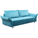 Miękka sofa z siedziskiem na sprężynach i wbudowaną funkcją spania NOVARA błękitna