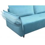 Miękka sofa z siedziskiem na sprężynach i wbudowaną funkcją spania NOVARA błękitna